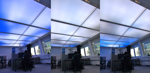 The 'sky' ceiling lighting system development by researchers The ‘sky’ ceiling lighting system